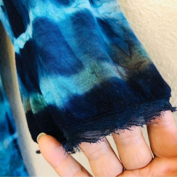 Mezon Woman’s Tie Dyed Burnout Silky Back 3/4 Sleeves Top Size S - Picture 5 of 15